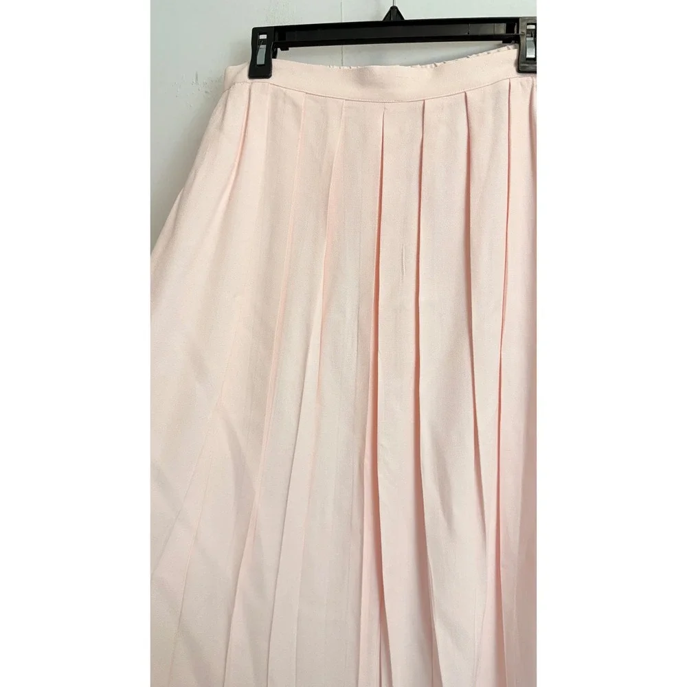 Jessica Howard Pink Skirt Suit Set 14 Embroidered Beaded Blazer Pleated Midi